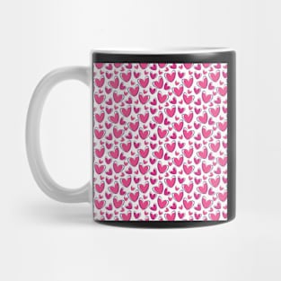 Hand Drawn Hearts Valentine's Day Pattern Mug